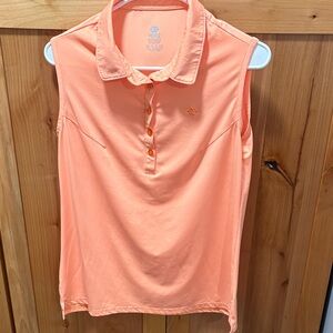 MOFIZ Orange/Peach Sleeveless Polo Tank Top